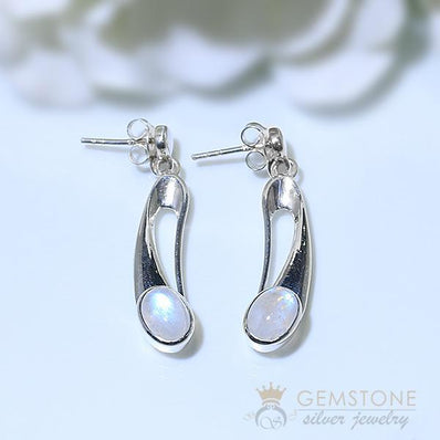 Moonstone Earring-Intense Passion - Gemstone Silver Jewelry