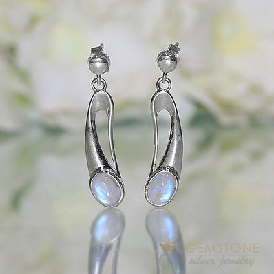 Moonstone Earring-Intense Passion - Gemstone Silver Jewelry