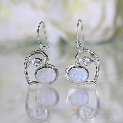 Moonstone Earring-Lusty Love - Gemstone Silver Jewelry