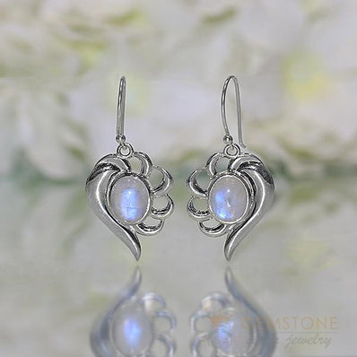 Moonstone Earring-Midnight Enchantment - Gemstone Silver Jewelry