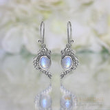 Moonstone Earring-Midnight Forest - Gemstone Silver Jewelry