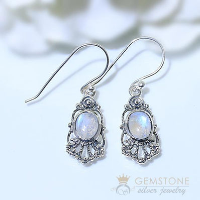 Moonstone Earring-Mystic Moon - Gemstone Silver Jewelry