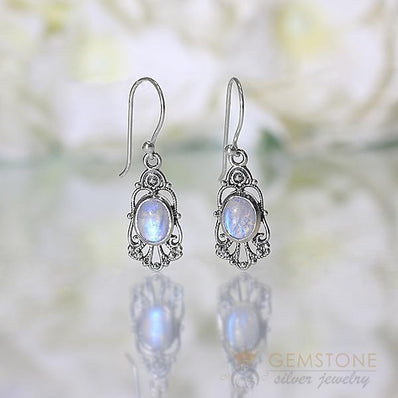 Moonstone Earring-Mystic Moon - Gemstone Silver Jewelry