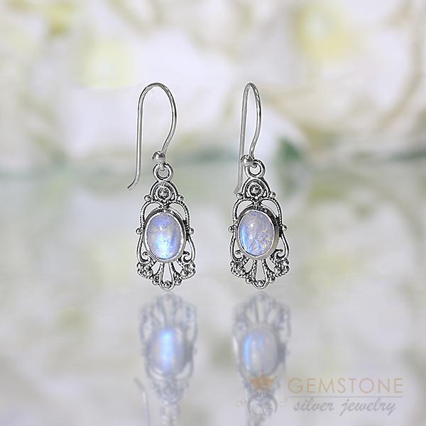 Moonstone Earring-Mystic Moon - Gemstone Silver Jewelry
