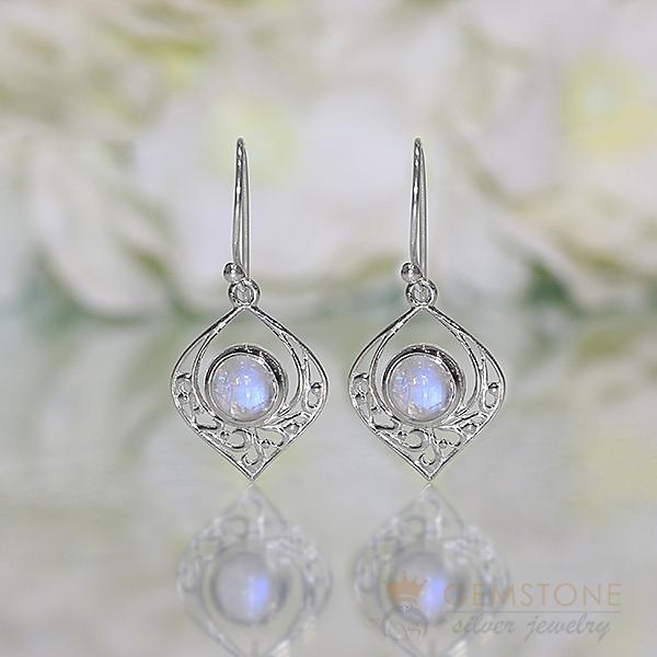 Moonstone Earring-Night Soul - Gemstone Silver Jewelry