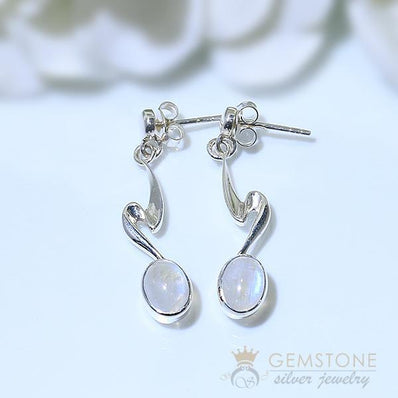 Moonstone Earring-Nightwind - Gemstone Silver Jewelry