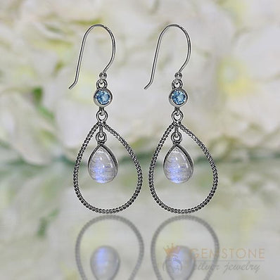 Moonstone Earring-Novel Retreat - Gemstone Silver Jewelry