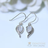 Moonstone Earring-Piece Of Heart - Gemstone Silver Jewelry