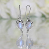 Moonstone Earring-Piece Of Heart - Gemstone Silver Jewelry