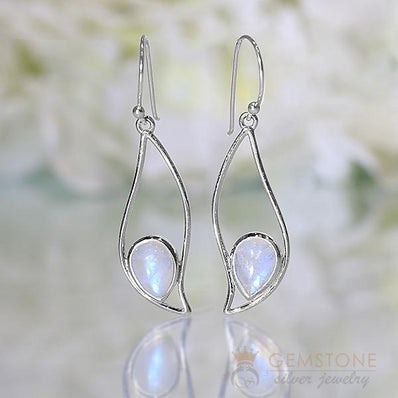 Moonstone Earring-Precious Oculus - Gemstone Silver Jewelry