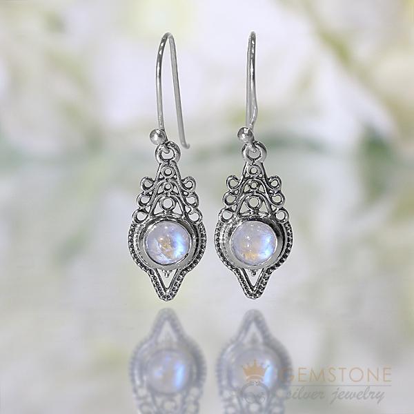 Moonstone Earring-Radiant Angel - Gemstone Silver Jewelry