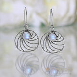 Moonstone Earring-Rays Of Hope - Gemstone Silver Jewelry