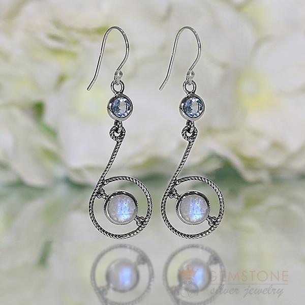 Moonstone Earring-Remarkable Willow - Gemstone Silver Jewelry