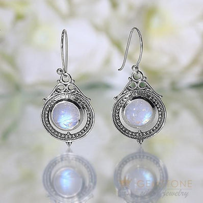 Moonstone Earring-Royal Glamour - Gemstone Silver Jewelry