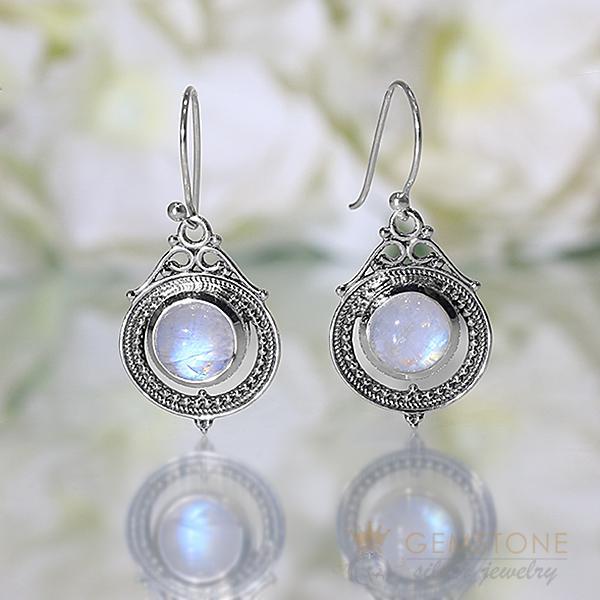 Moonstone Earring-Royal Glamour - Gemstone Silver Jewelry