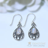 Moonstone Earring-Shooting Stars - Gemstone Silver Jewelry