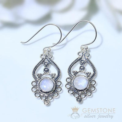 Moonstone Earring-Silent Passion - Gemstone Silver Jewelry