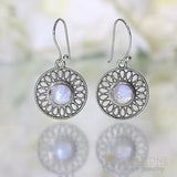 Moonstone Earring-Stellar Rampart - Gemstone Silver Jewelry