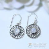 Moonstone Earring-Stellar Rampart - Gemstone Silver Jewelry
