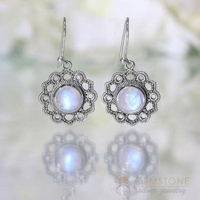 Moonstone Earring-Sublime Deity - Gemstone Silver Jewelry