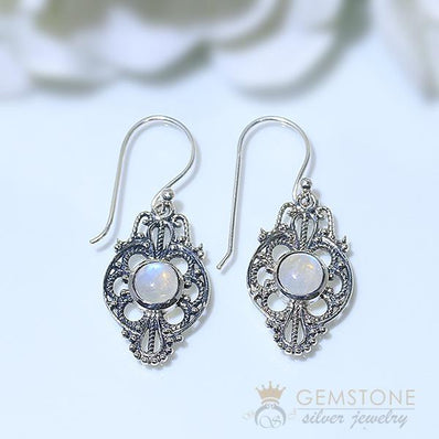 Moonstone Earring-Sweet Riddle - Gemstone Silver Jewelry