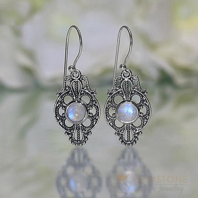 Moonstone Earring-Sweet Riddle - Gemstone Silver Jewelry