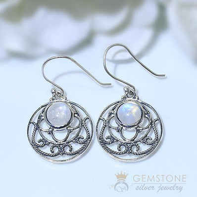 Moonstone Earring-Tempting Tribute - Gemstone Silver Jewelry