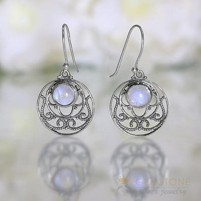 Moonstone Earring-Tempting Tribute - Gemstone Silver Jewelry