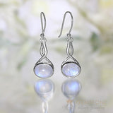 Moonstone Earring-Twisted Tale - Gemstone Silver Jewelry