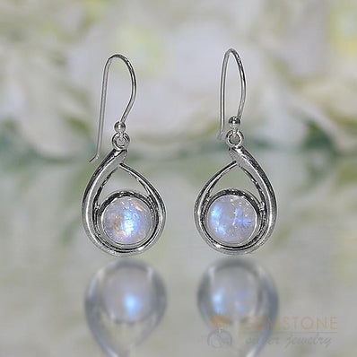 Moonstone Earring-Valeria - Gemstone Silver Jewelry