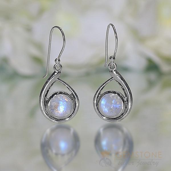 Moonstone Earring-Valeria - Gemstone Silver Jewelry