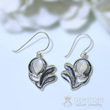 Moonstone Earring-Violet Spirit - Gemstone Silver Jewelry