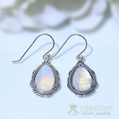 Moonstone Earring-Whimsical Diva - Gemstone Silver Jewelry