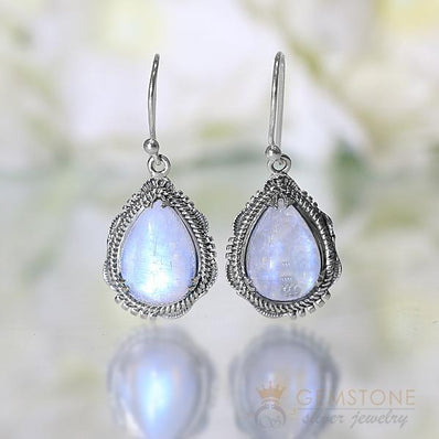 Moonstone Earring-Whimsical Diva - Gemstone Silver Jewelry