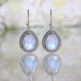 Moonstone Earring-Almond Bliss - Gemstone Silver Jewelry
