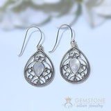 Moonstone Earring-Celestial Drop - Gemstone Silver Jewelry