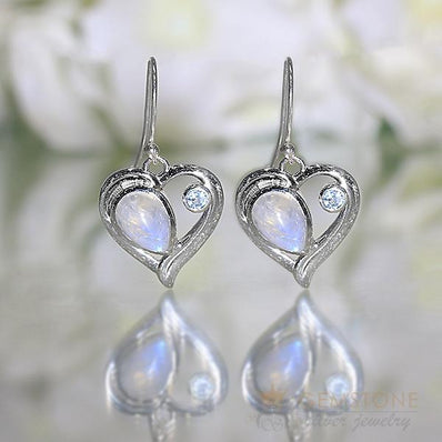 Moonstone Earring-Cosmic Love - Gemstone Silver Jewelry