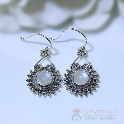 Moonstone Earring-Indie Moon - Gemstone Silver Jewelry