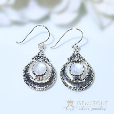 Moonstone Earring-Moon Bearer - Gemstone Silver Jewelry