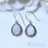Moonstone Earring-Moonlit Droplet - Gemstone Silver Jewelry