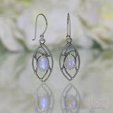 Moonstone Earring-Pleasing Oculus - Gemstone Silver Jewelry