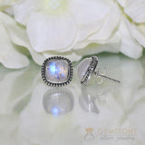 Moonstone Studs-Ravishing Moon - gemstonesilverjewelryus