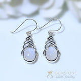 Moonstone Earring-Secret Leaves - Gemstone Silver Jewelry