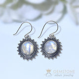 Moonstone Earring-Sun and Moon - Gemstone Silver Jewelry