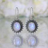 Moonstone Earring-Sun and Moon - Gemstone Silver Jewelry