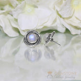 Moonstone Studs-Whirlpool - gemstonesilverjewelryus