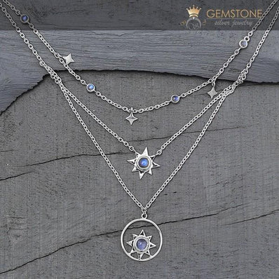 Moonstone Necklace-Moon Wisdom - gemstonesilverjewelryus
