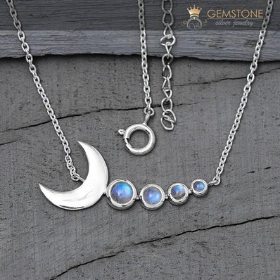 Moonstone Necklace-Cupid Moon - Gemstone Silver Jewelry
