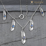 Moonstone Necklace-Drops Of Infinity - Gemstone Silver Jewelry