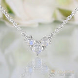 Moonstone Necklace-Blossom Petals - Gemstone Silver Jewelry